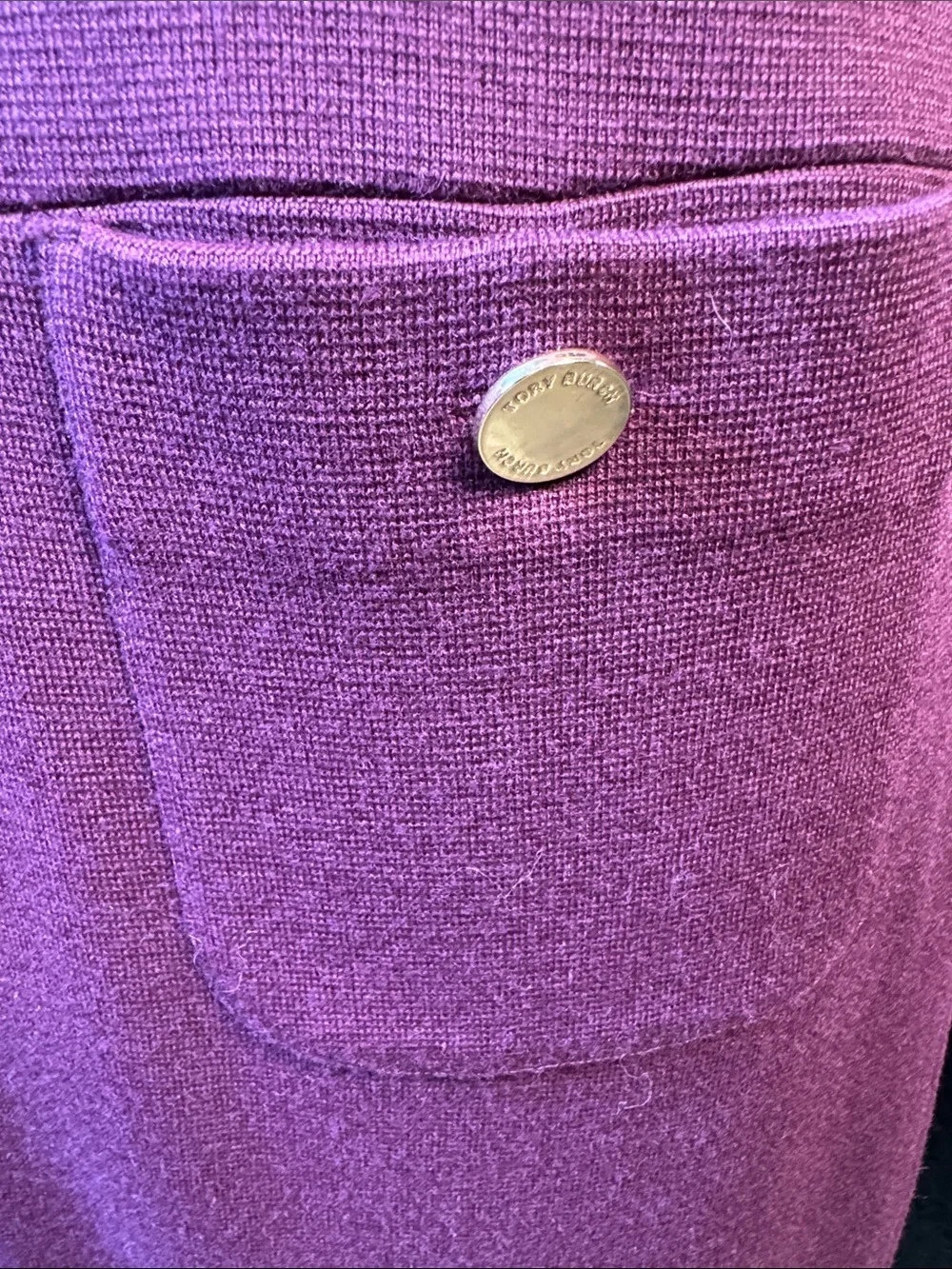 Tory Burch Purple Short Sleeve Wool Blend Mod Dress L